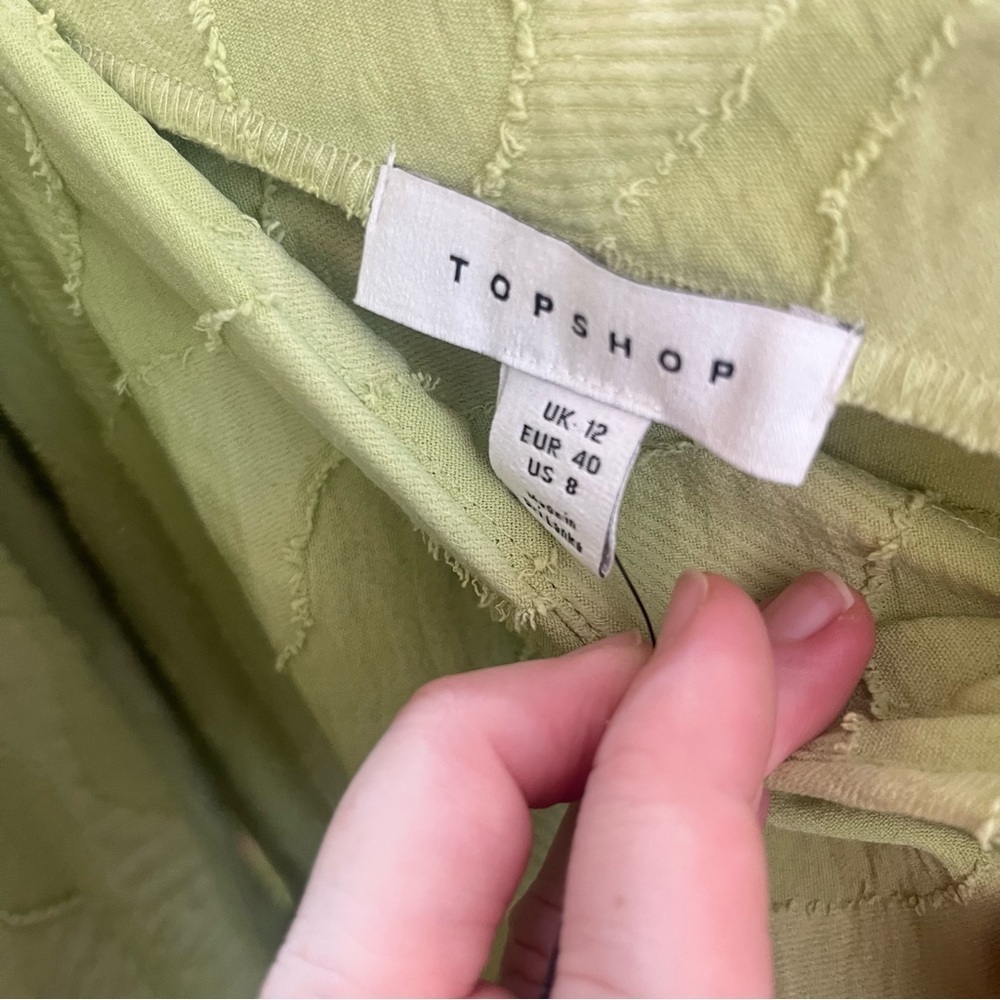 2/$30 Topshop Jacquard Twist Maxi Skirt in Pistachio Green sz 8 - Picture 6 of 8